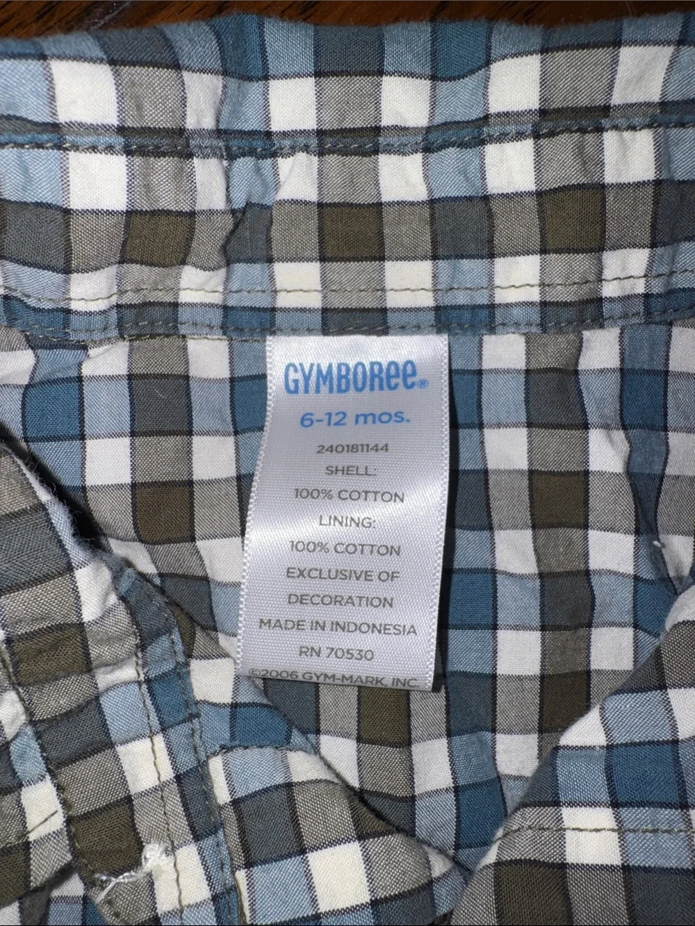 Gymboree Blue, Navy & White Plaid Button-Down Shirt